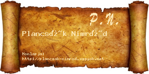 Plancsák Nimród névjegykártya